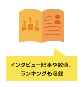 インタビュー記事や数値、ランキングも収録