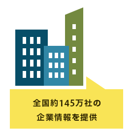 全国約145万社の企業情報を提供