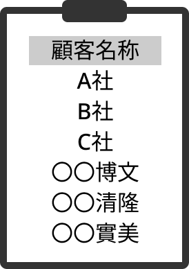 顧客名簿等のイラスト